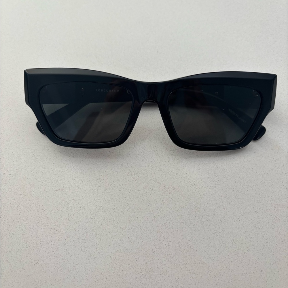 Longchamp Black Rectangular Women's Sunglasses